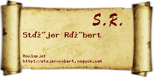 Stájer Róbert névjegykártya